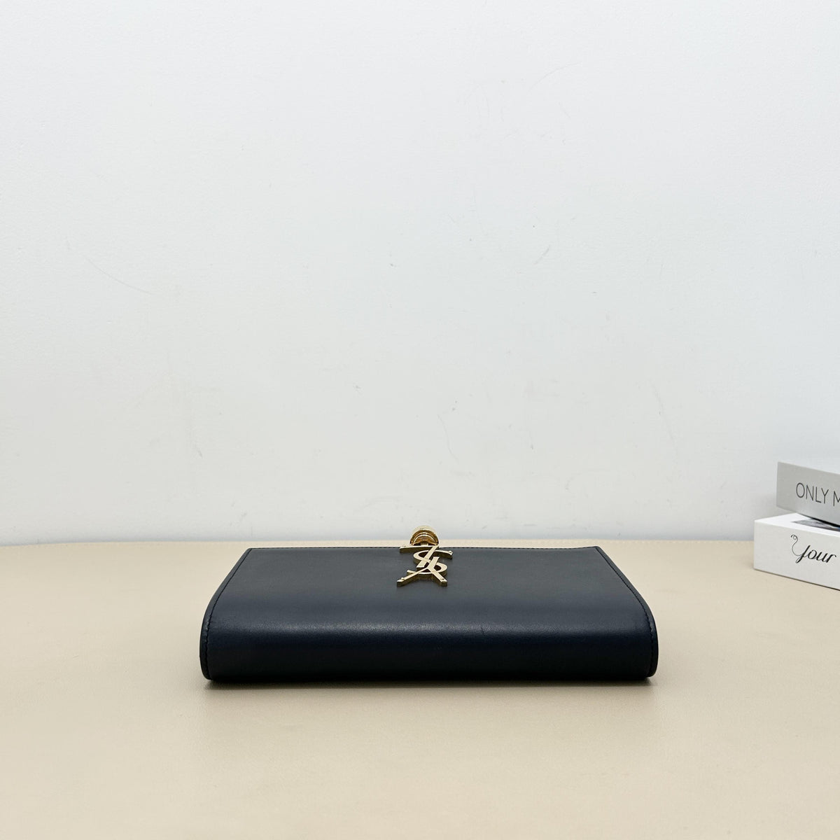 Yves Saint Laurent Black Smooth Tassel Clutch Bag