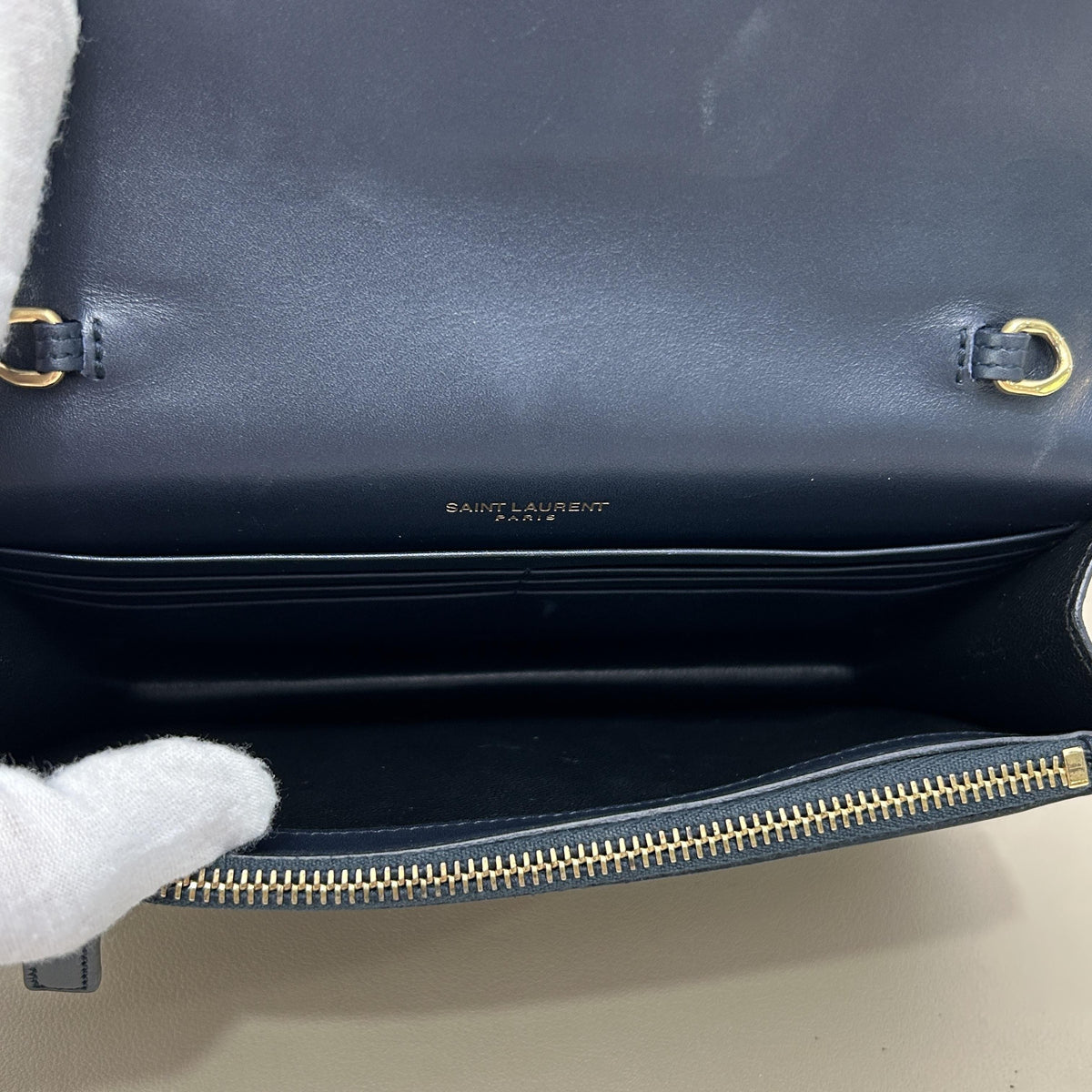 Yves Saint Laurent Black Smooth Tassel Clutch Bag