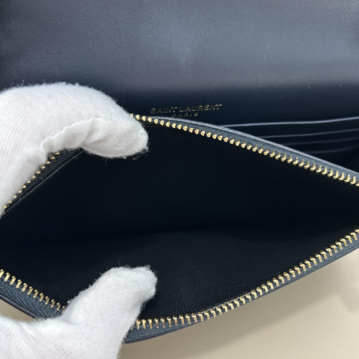 Yves Saint Laurent Black Smooth Tassel Clutch Bag