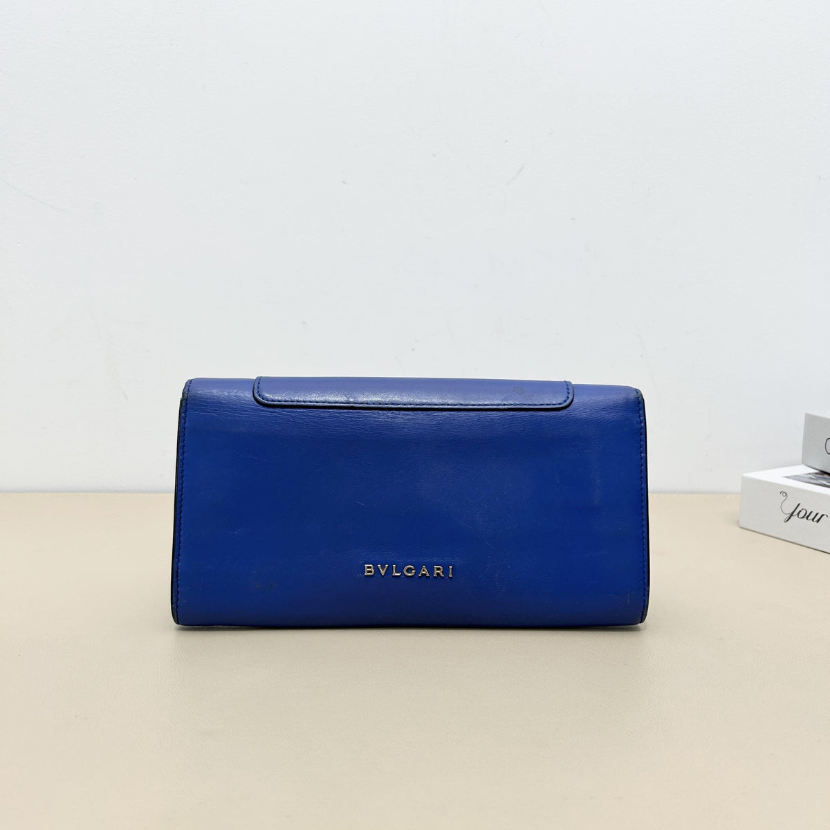 Serpenti Royal Blue Snake head Flap Long Wallet