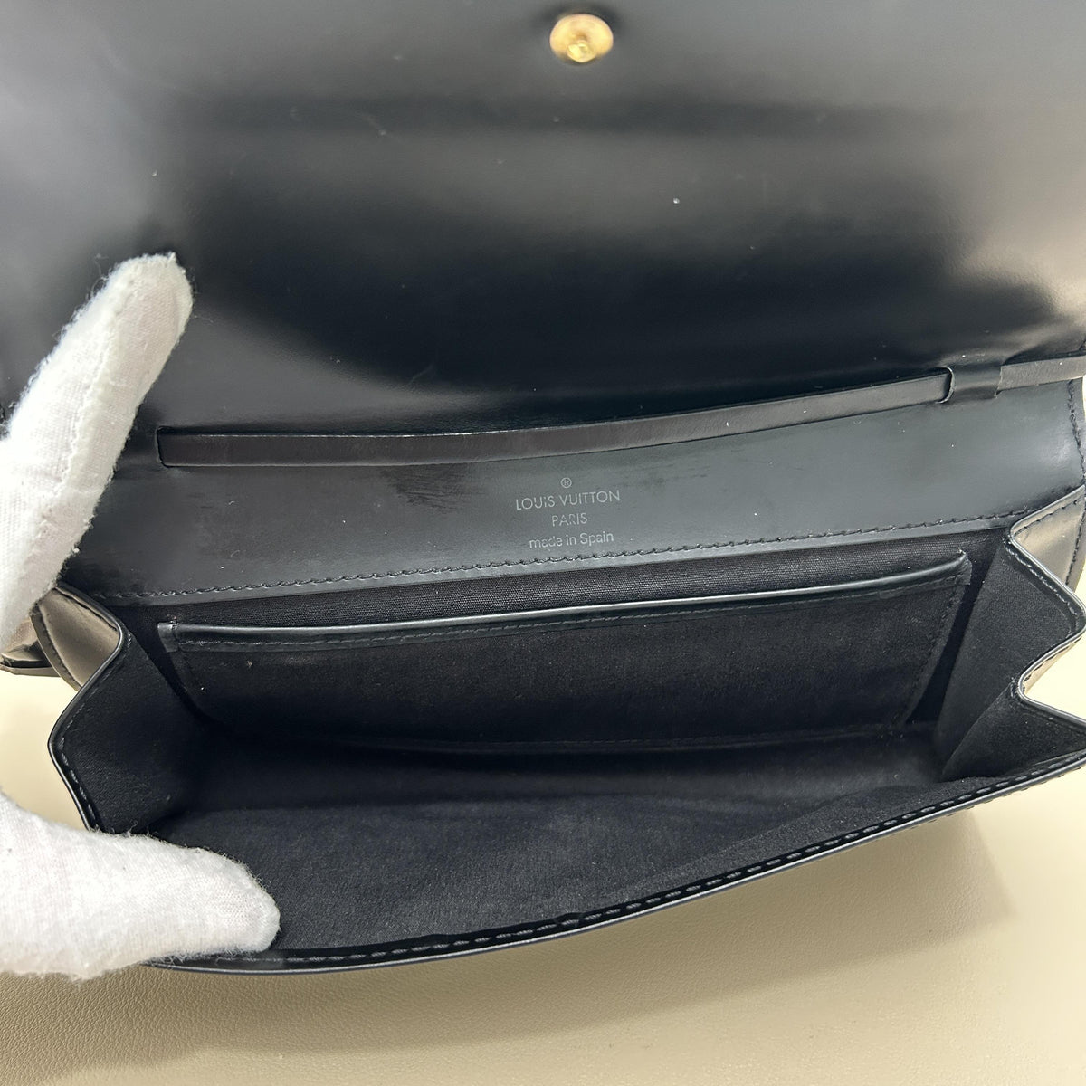 Louis Vuitton Black Epi Leather Long Flap Wallet