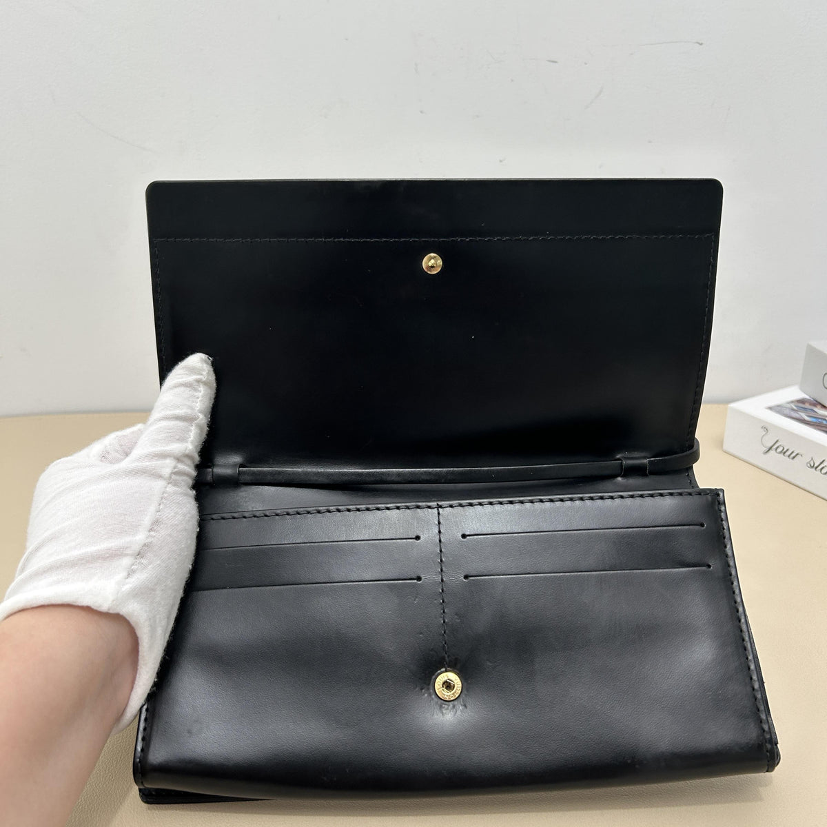 Louis Vuitton Black Epi Leather Long Flap Wallet