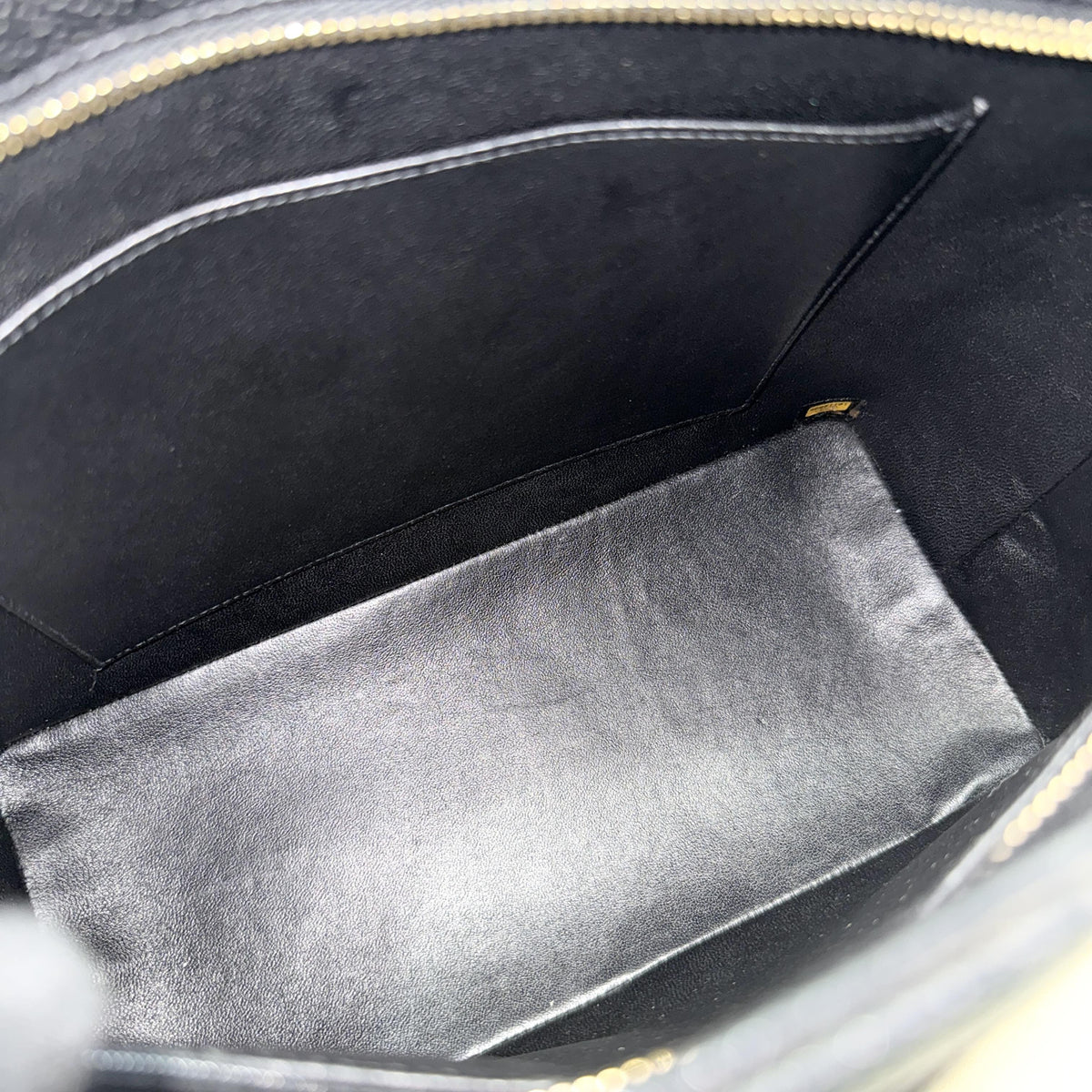 Black Caviar Leather Diamond Quilted Large CC Logo Handbag Tote