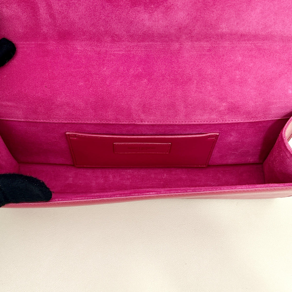 Pre-Owned YSL Red Grained Calfskin Leather Long Flap Wallet