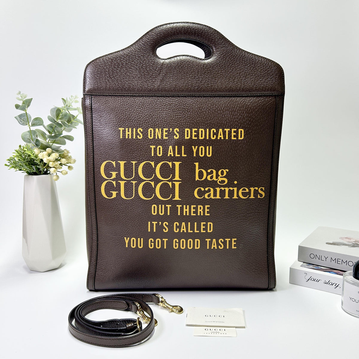Pre-Owned Gucci Centennial Colorful Letter Print Leather Tote BagSpecial IntroductionPart of Gucci’s Centennial collection celebrating the House’s 100th anniversary in 2021.