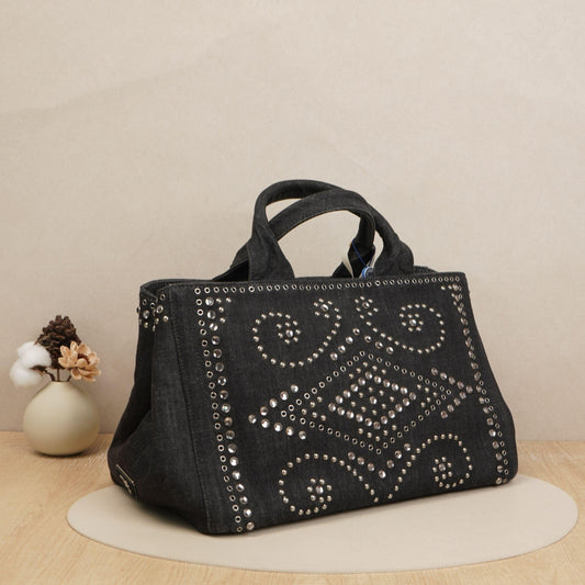 Pre-owned PRADA Denim Tote Bags 13.78" Tote Bag DS038176 Vluxury