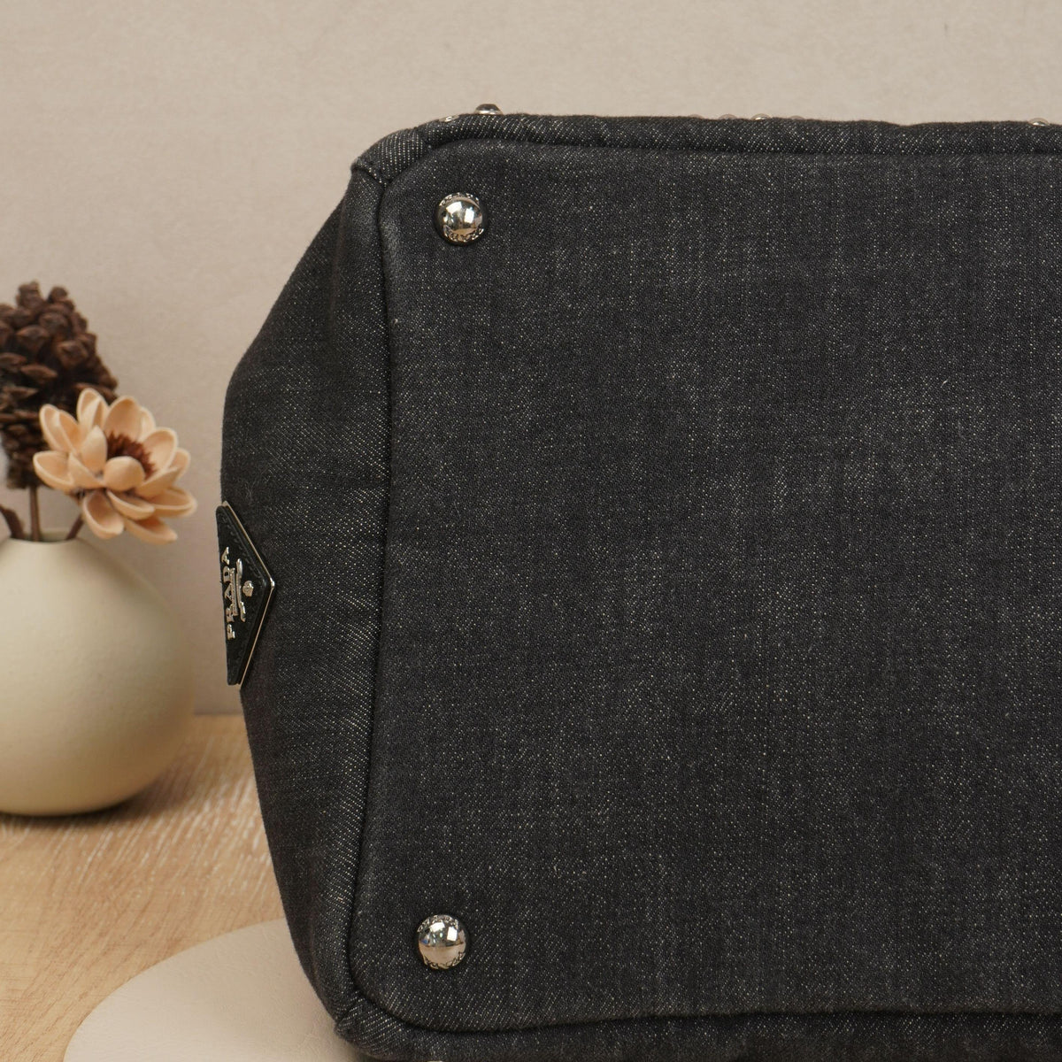 Pre-owned PRADA Denim Tote Bags 13.78" Tote Bag DS038176 Vluxury