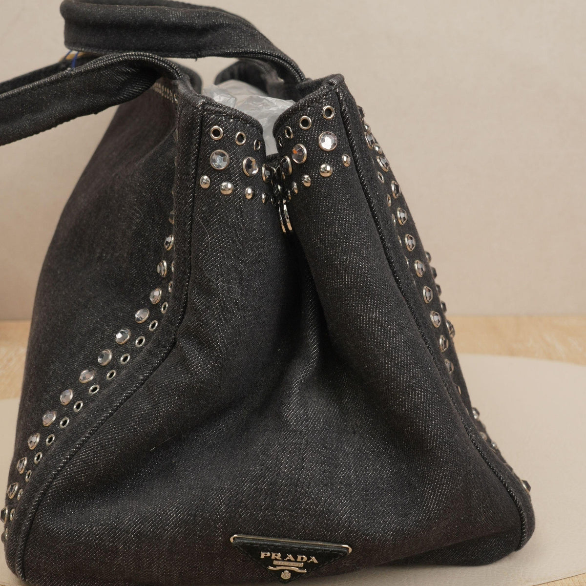 Pre-owned PRADA Denim Tote Bags 13.78" Tote Bag DS038176 Vluxury