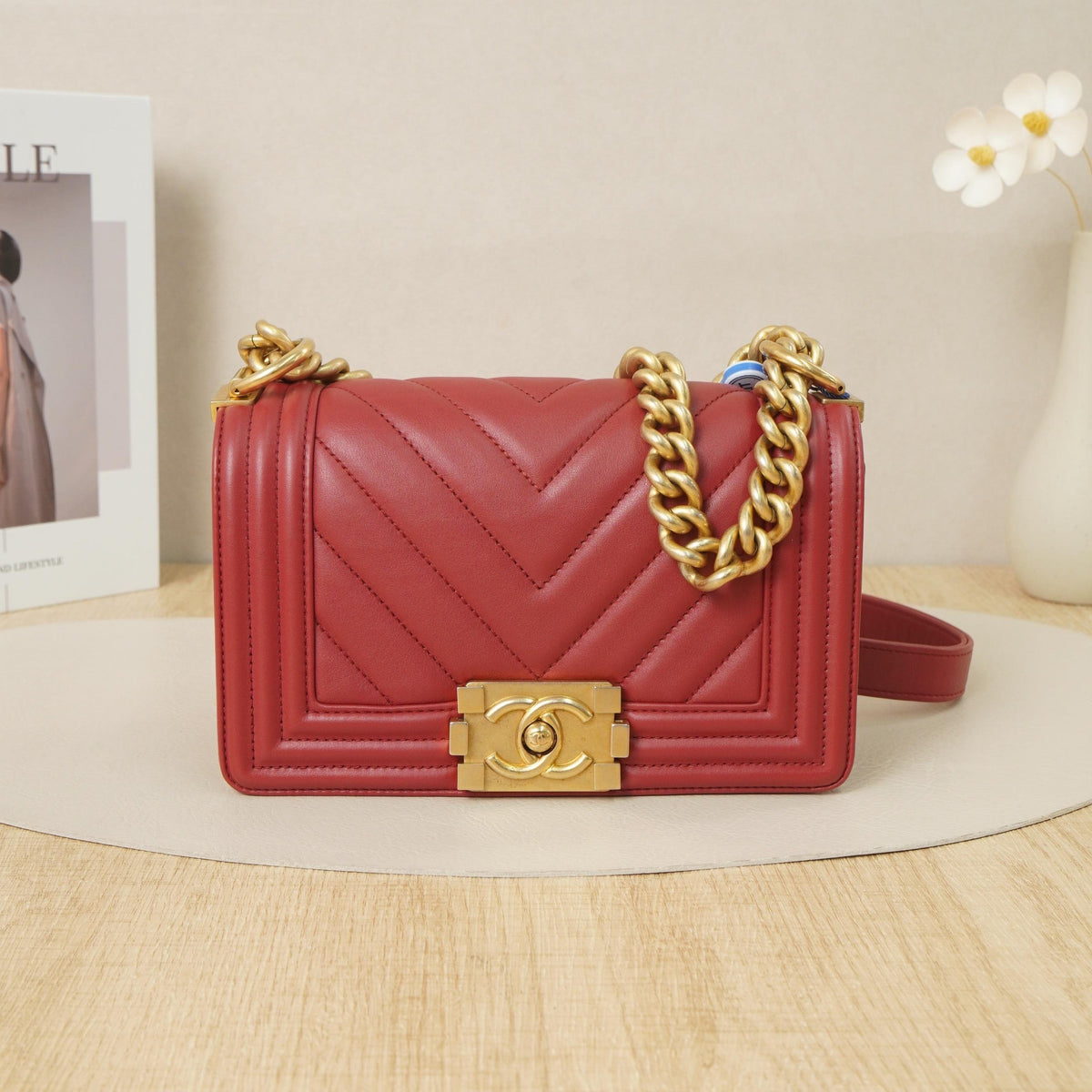 Le Boy Small Chevron Flap