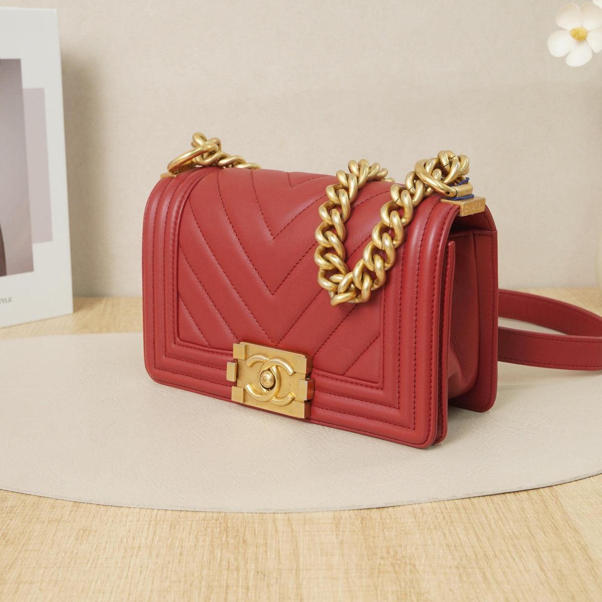 Le Boy Small Chevron Flap