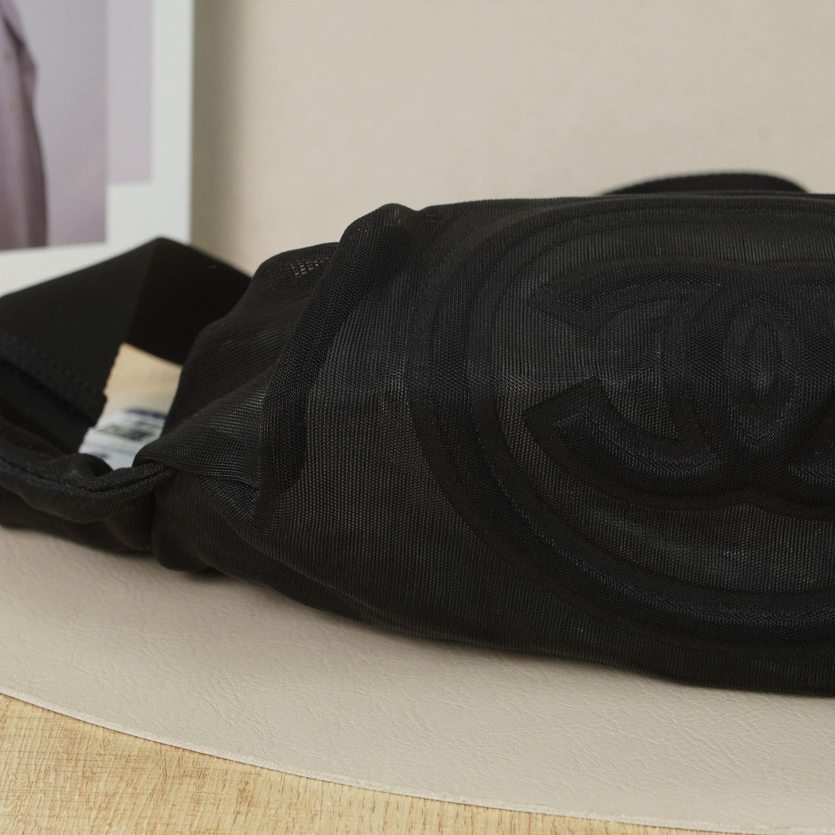 Chanel Black Mesh Nylon Waist Bag
