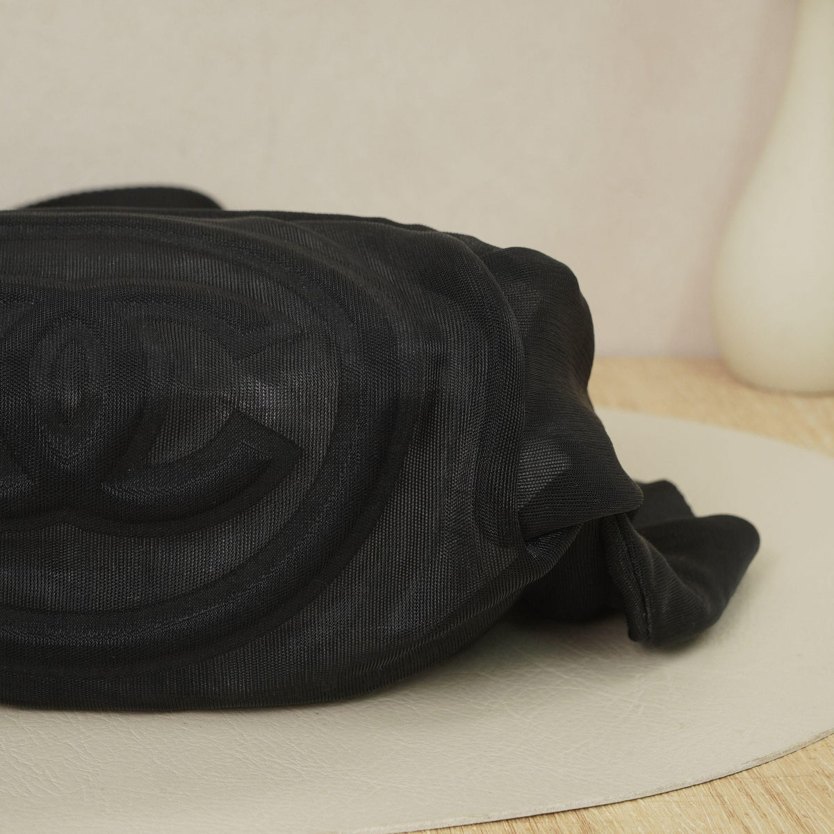 Chanel Black Mesh Nylon Waist Bag