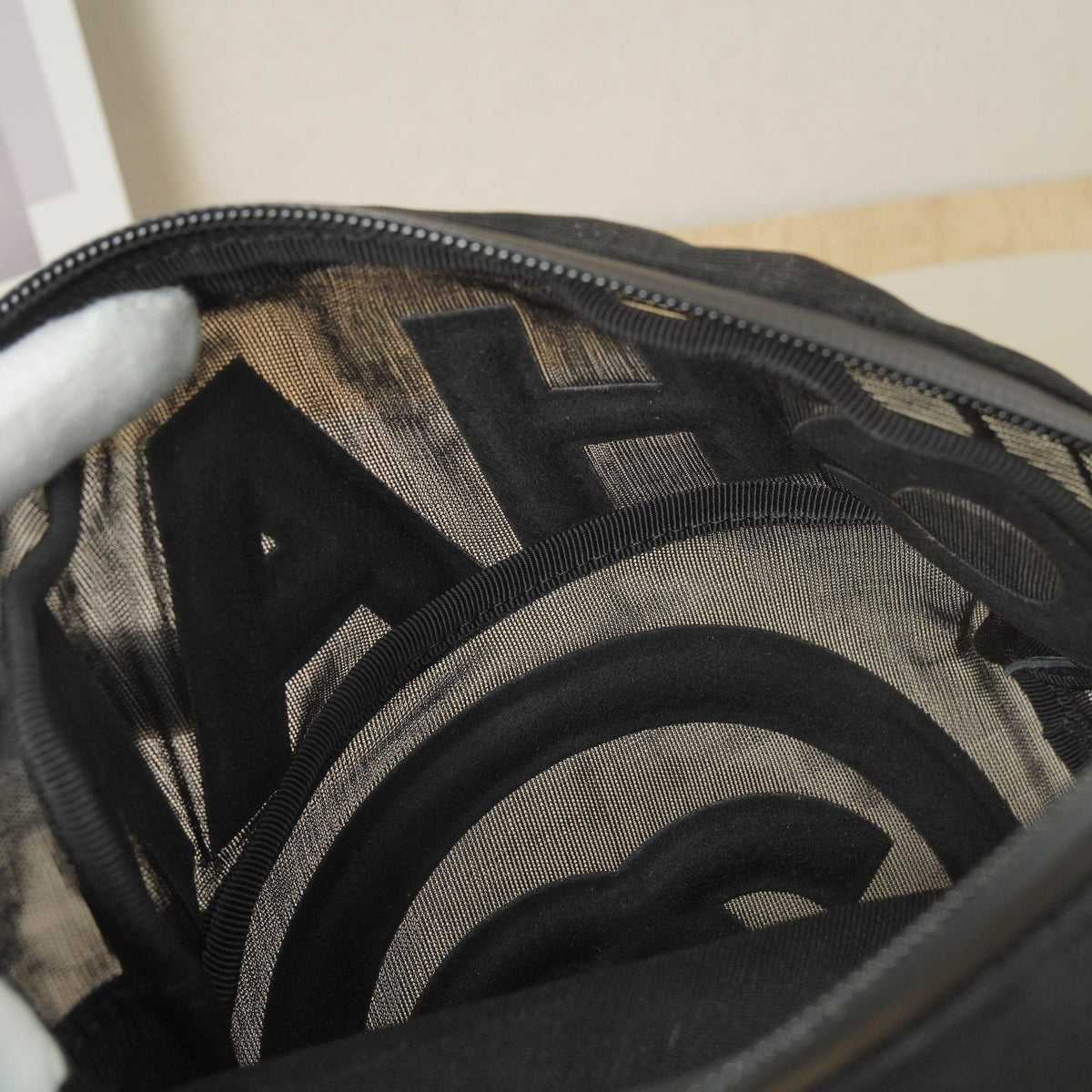 Chanel Black Mesh Nylon Waist Bag