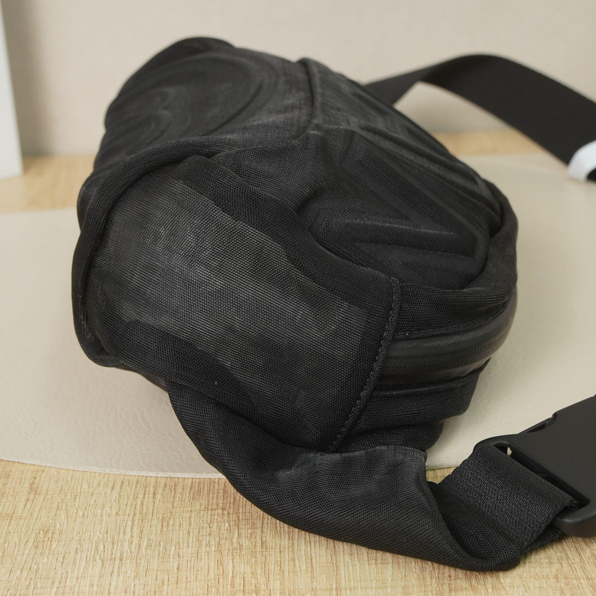 Chanel Black Mesh Nylon Waist Bag