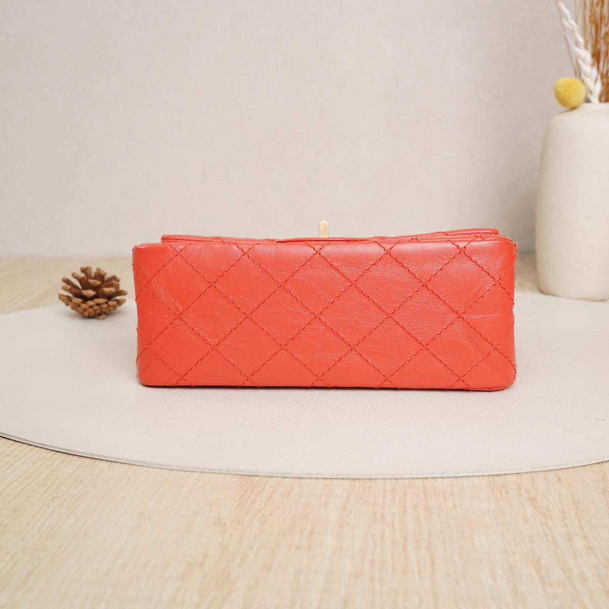 Pre-Owned Chanel 2.55 Mini Flap Bag Orange Red