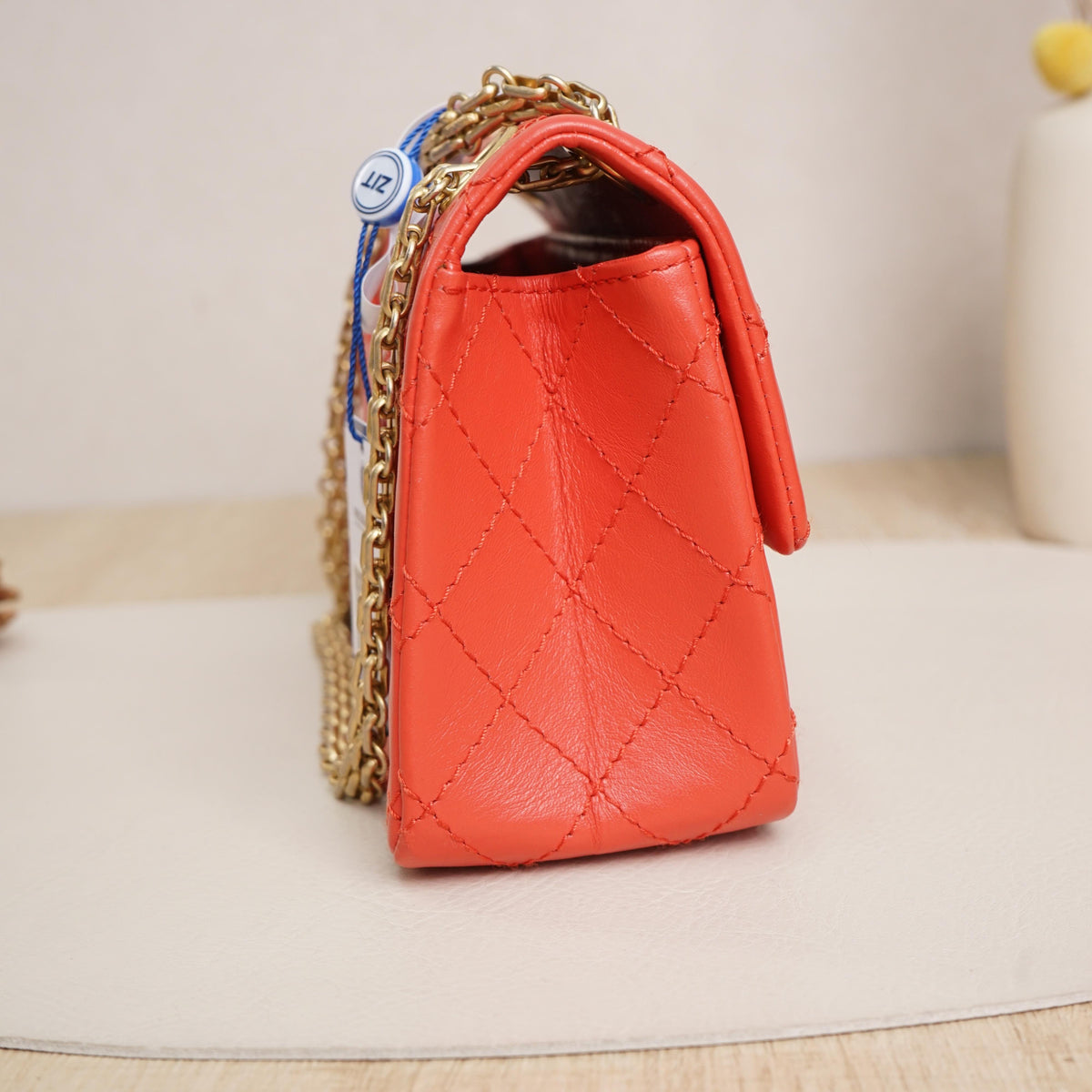 Pre-Owned Chanel 2.55 Mini Flap Bag Orange Red