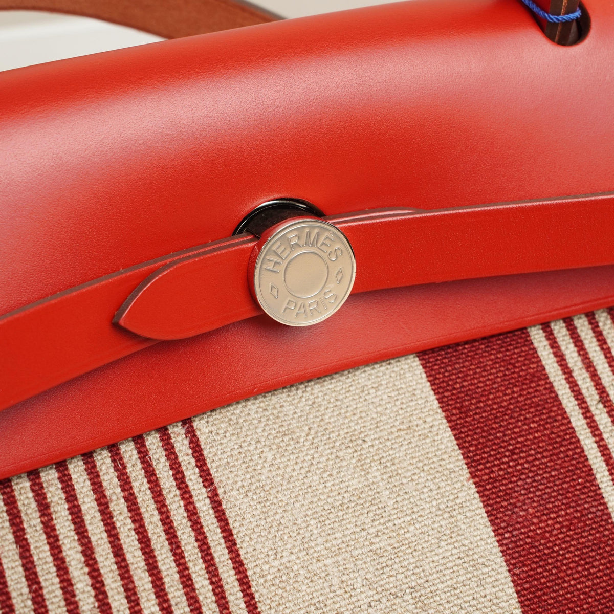 Pre-Owned Hermès Herbag 31 Red Canvas Leather Bag