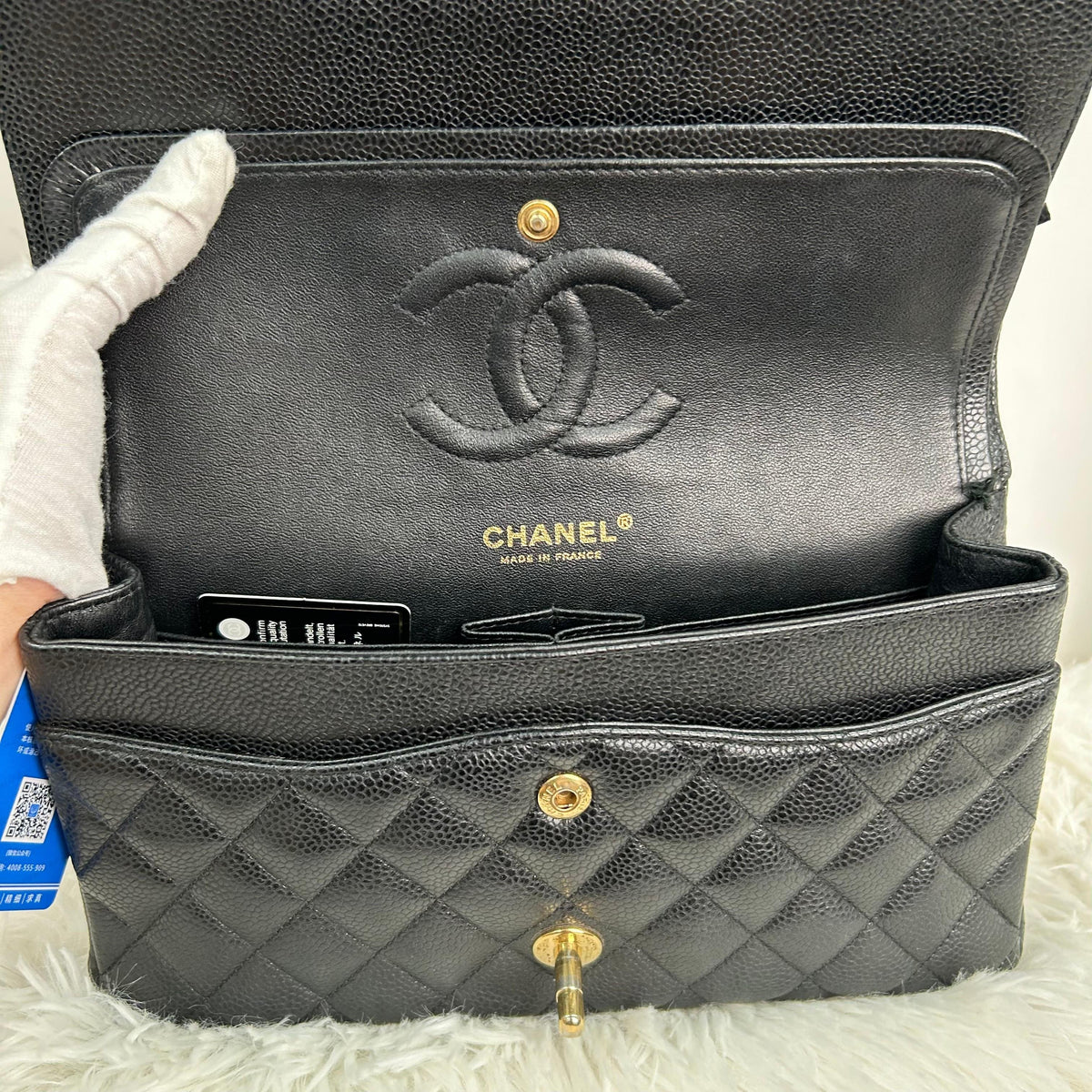 Pre-owned CHANEL Leather Shoulder Bags Classic Flap Medium Caviar Bag