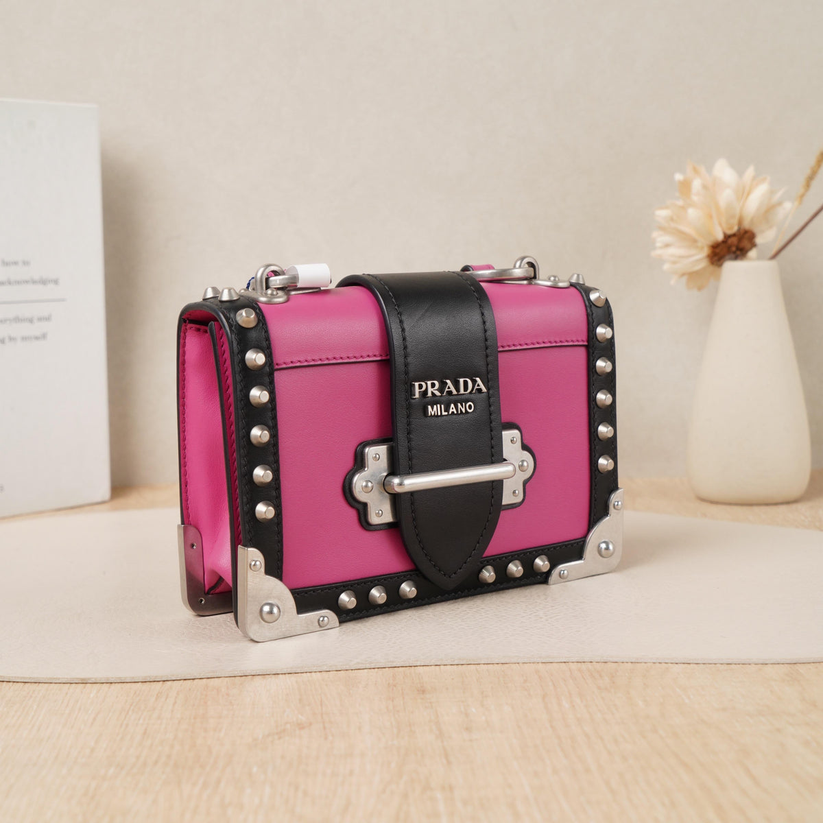 Prada Cahier Small Leather Shoulder Bag