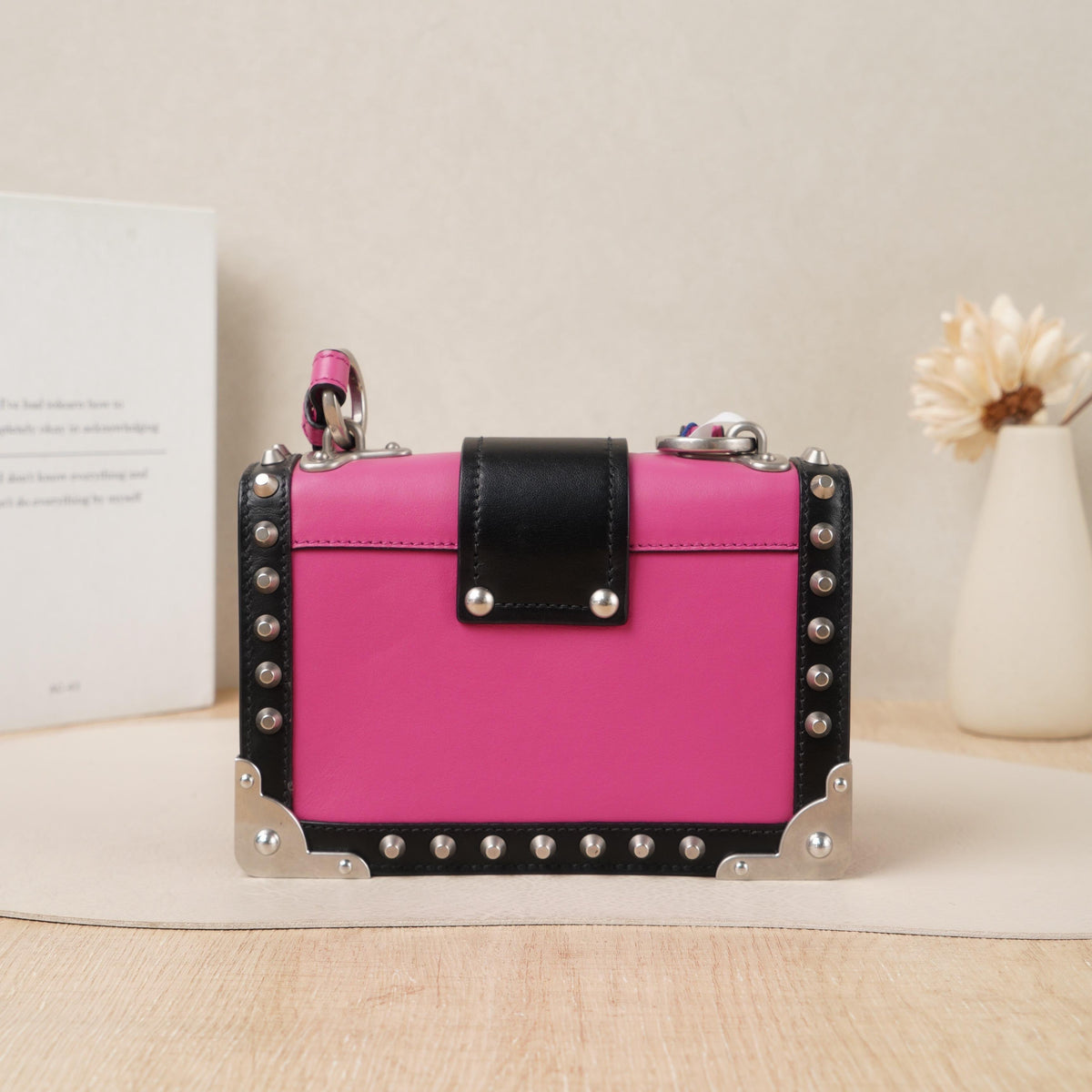 Prada Cahier Small Leather Shoulder Bag