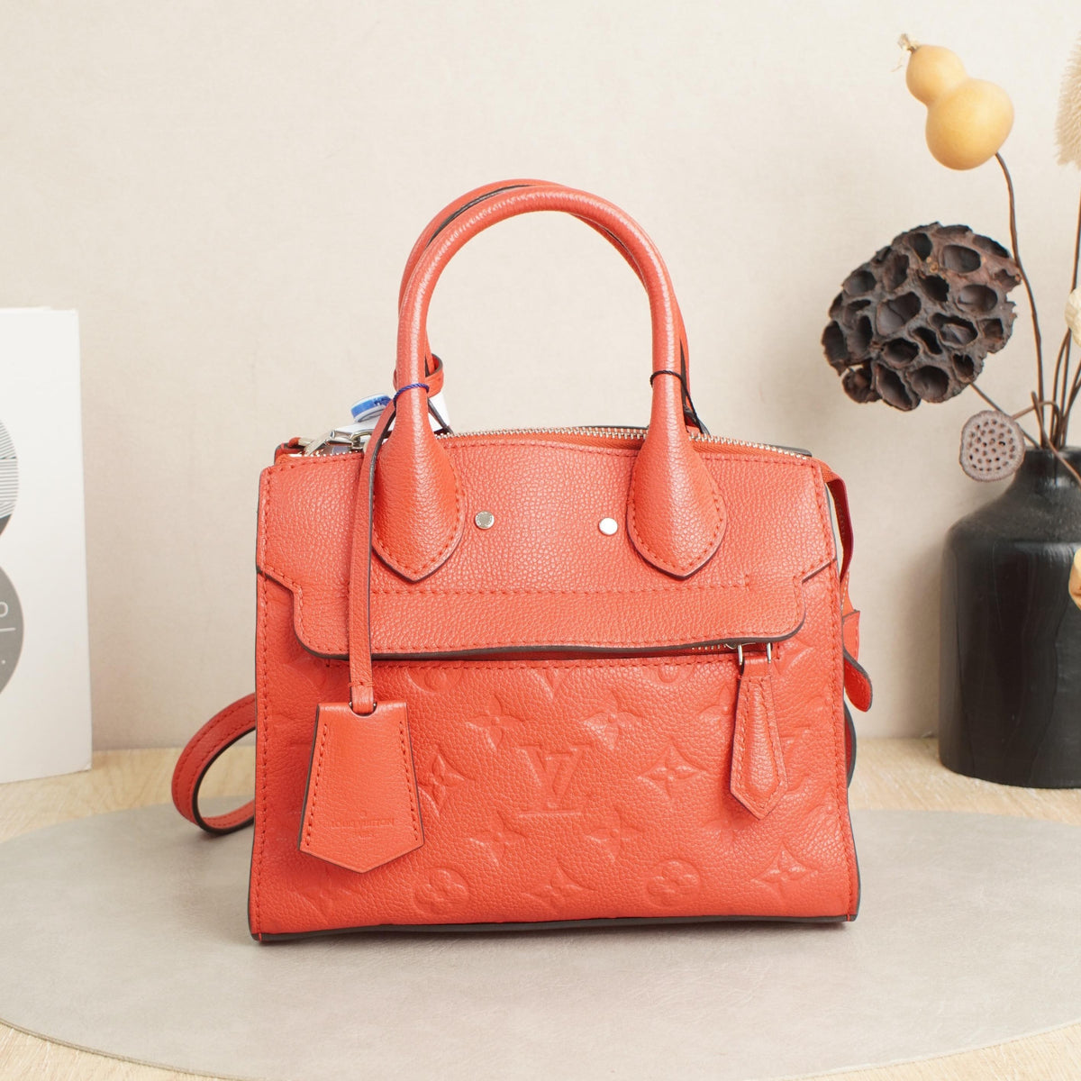 Pont Neuf Mini Monogram Empreinte Bag in Red