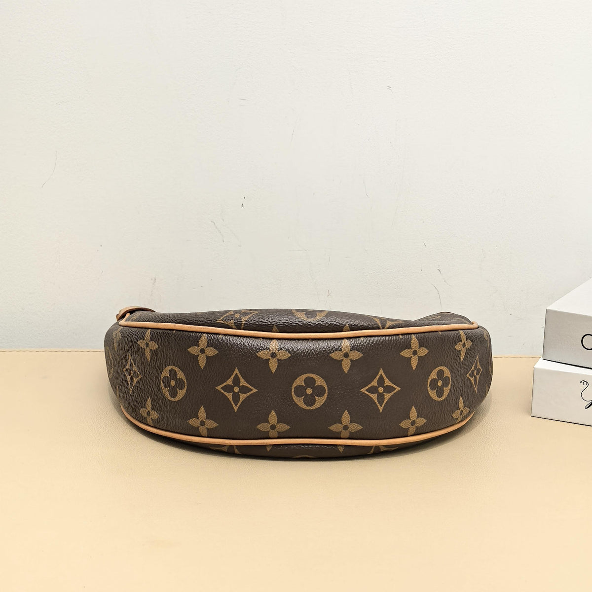 Loop Monogram Leather Trim Shoulder Bag