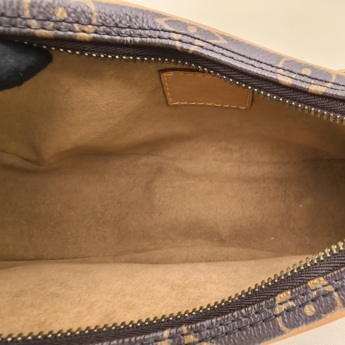 Loop Monogram Leather Trim Shoulder Bag