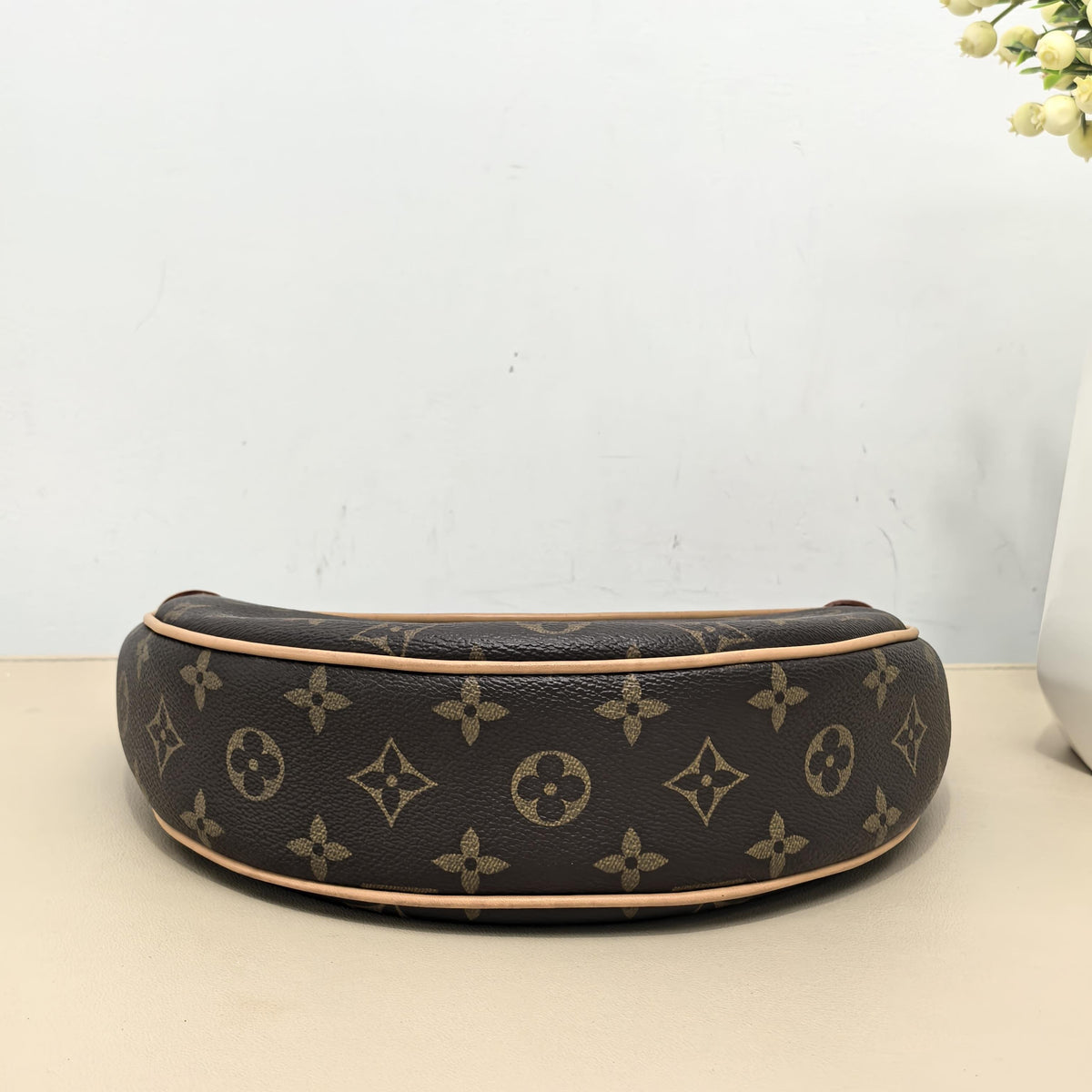 Loop Monogram Leather Trim Shoulder Bag