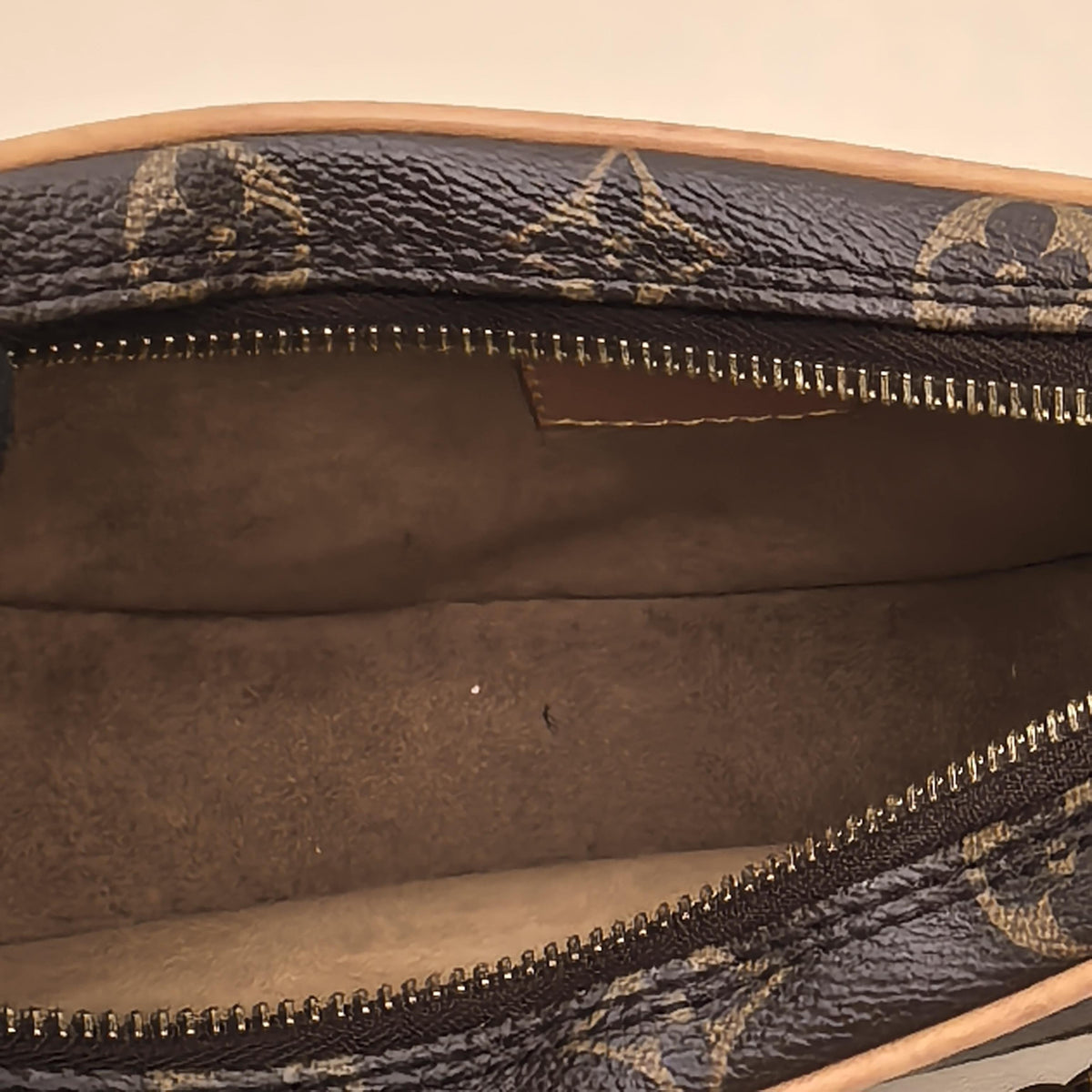Loop Monogram Leather Trim Shoulder Bag