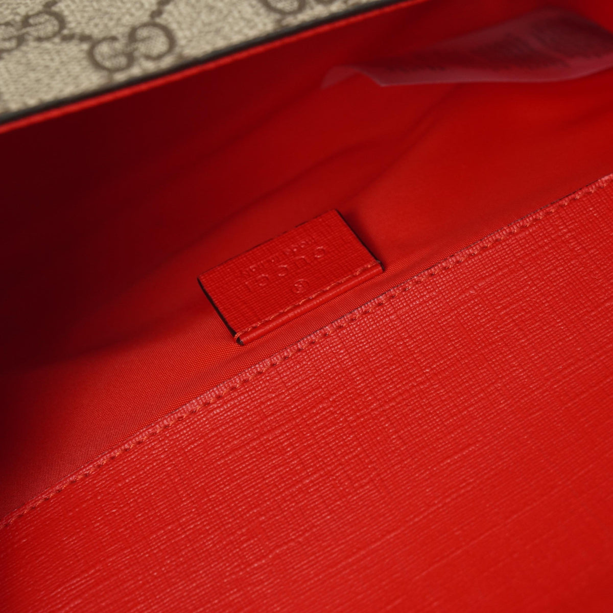 GG Supreme Coated PVC Strawberry Bee Letter Embroidery Handheld Crossbody Bag