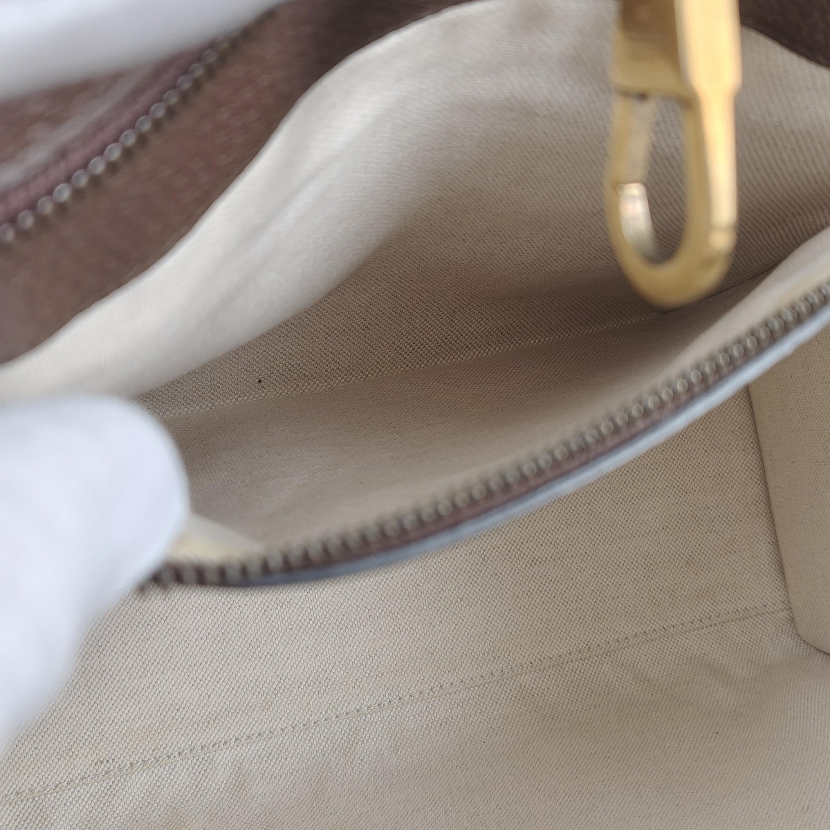 Tiger Limited GG Supreme Canvas Tote Handbag With Brown Leather Trim