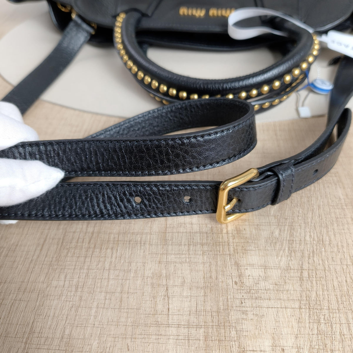 Miu Miu Black Leather Tote Handbag