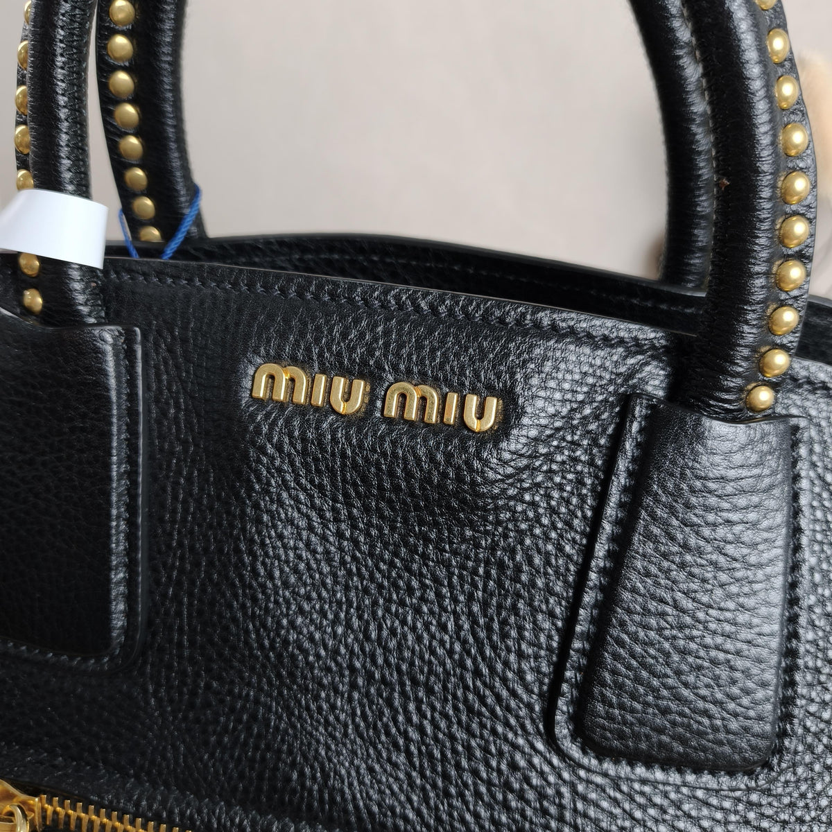 Miu Miu Black Leather Tote Handbag