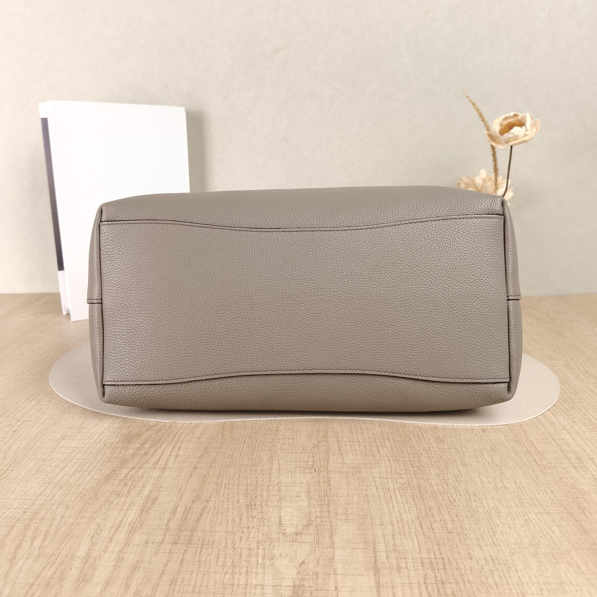 Prada Elephant Grey Vitello Daino Leather Vintage Hobo Shoulder Bag