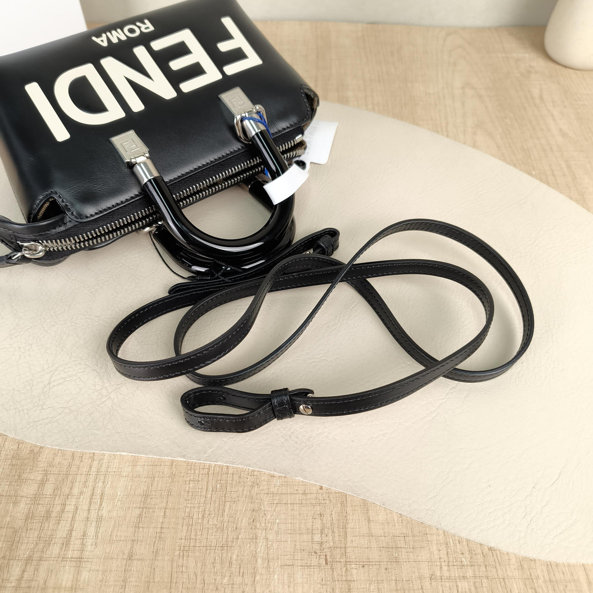 Fendi By The Way Mini Black Boston Crossbody Bag