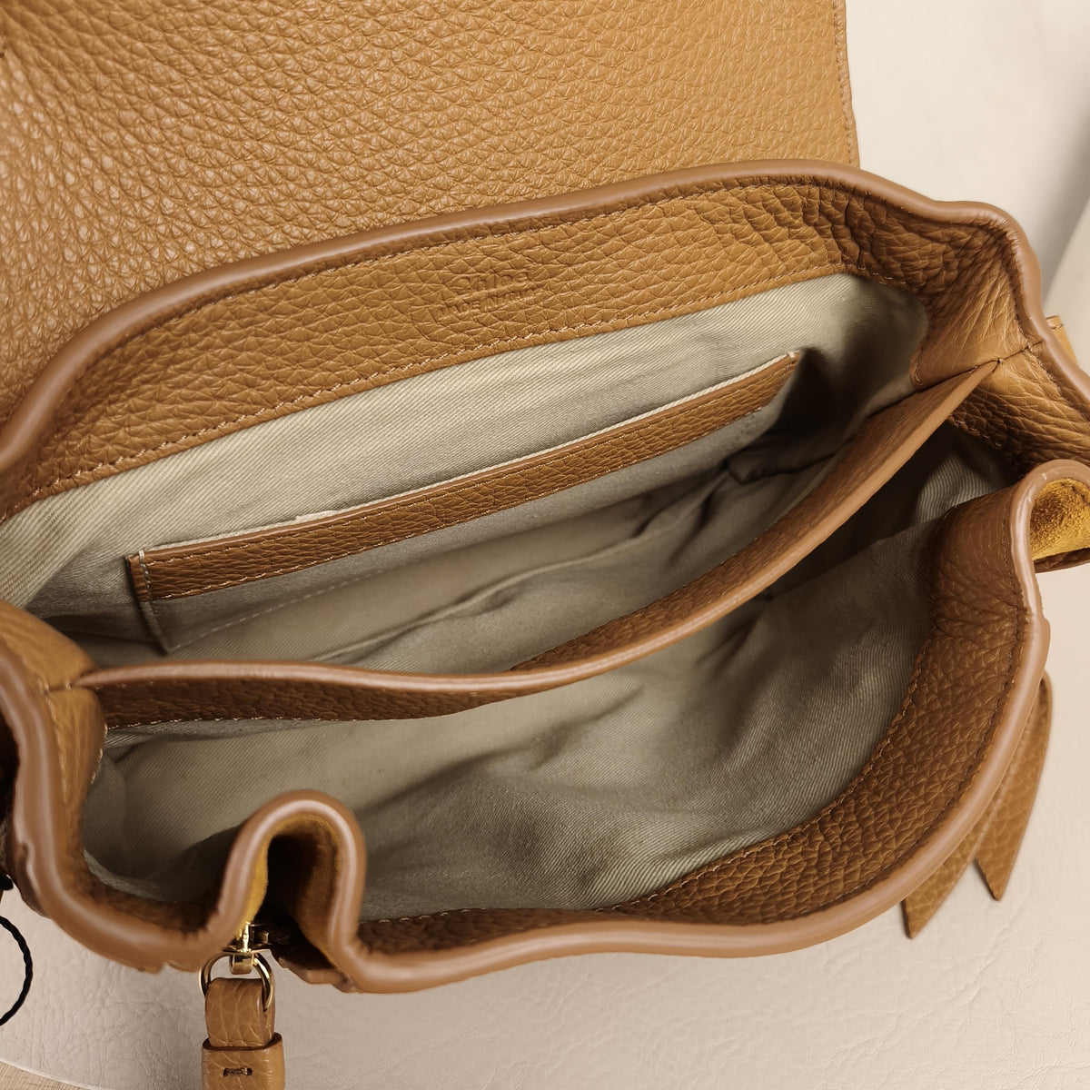 Faye Caramel Croc Embossed Crossbody Bag