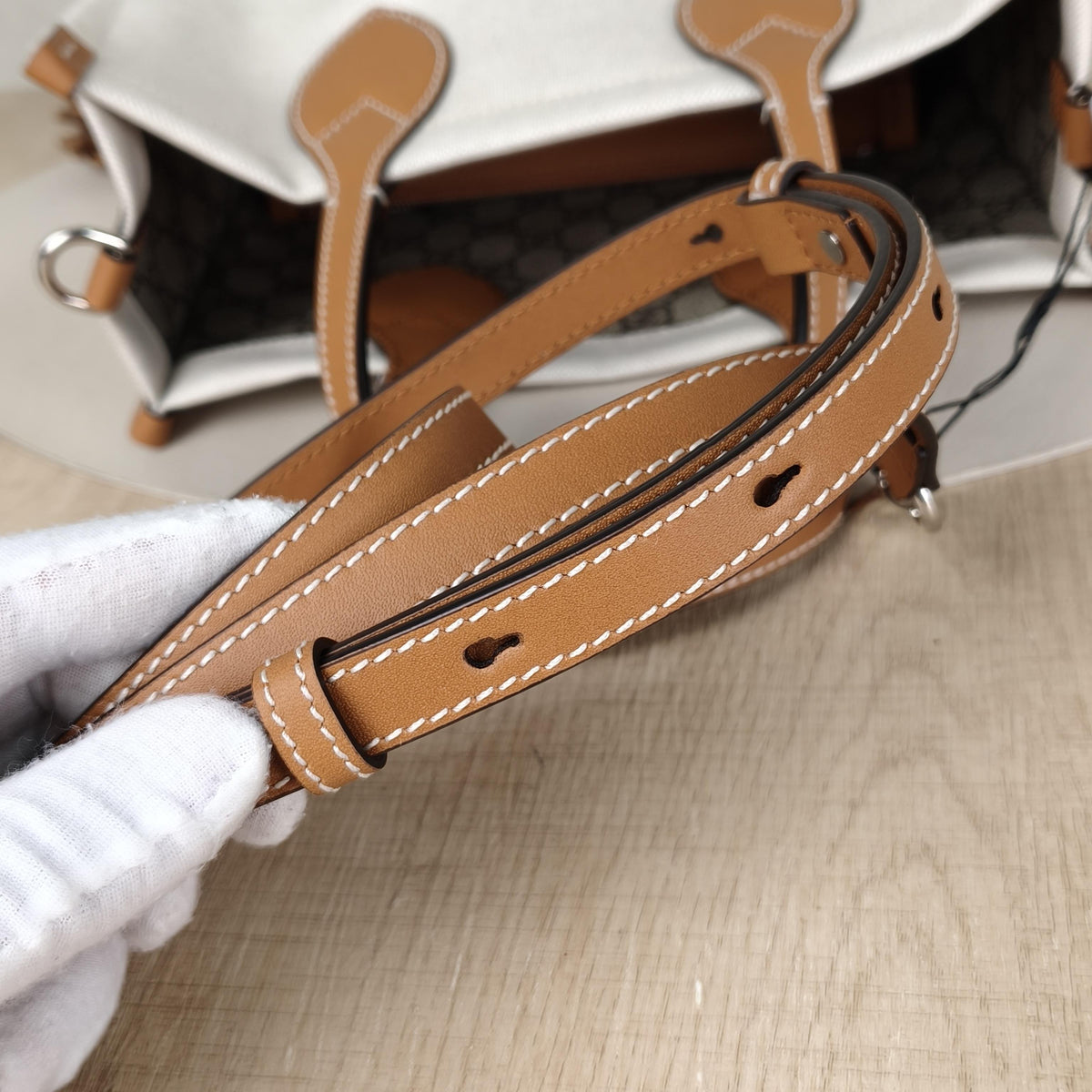 Gucci Mini Logo Tote Shoulder Bag Brown & Beige