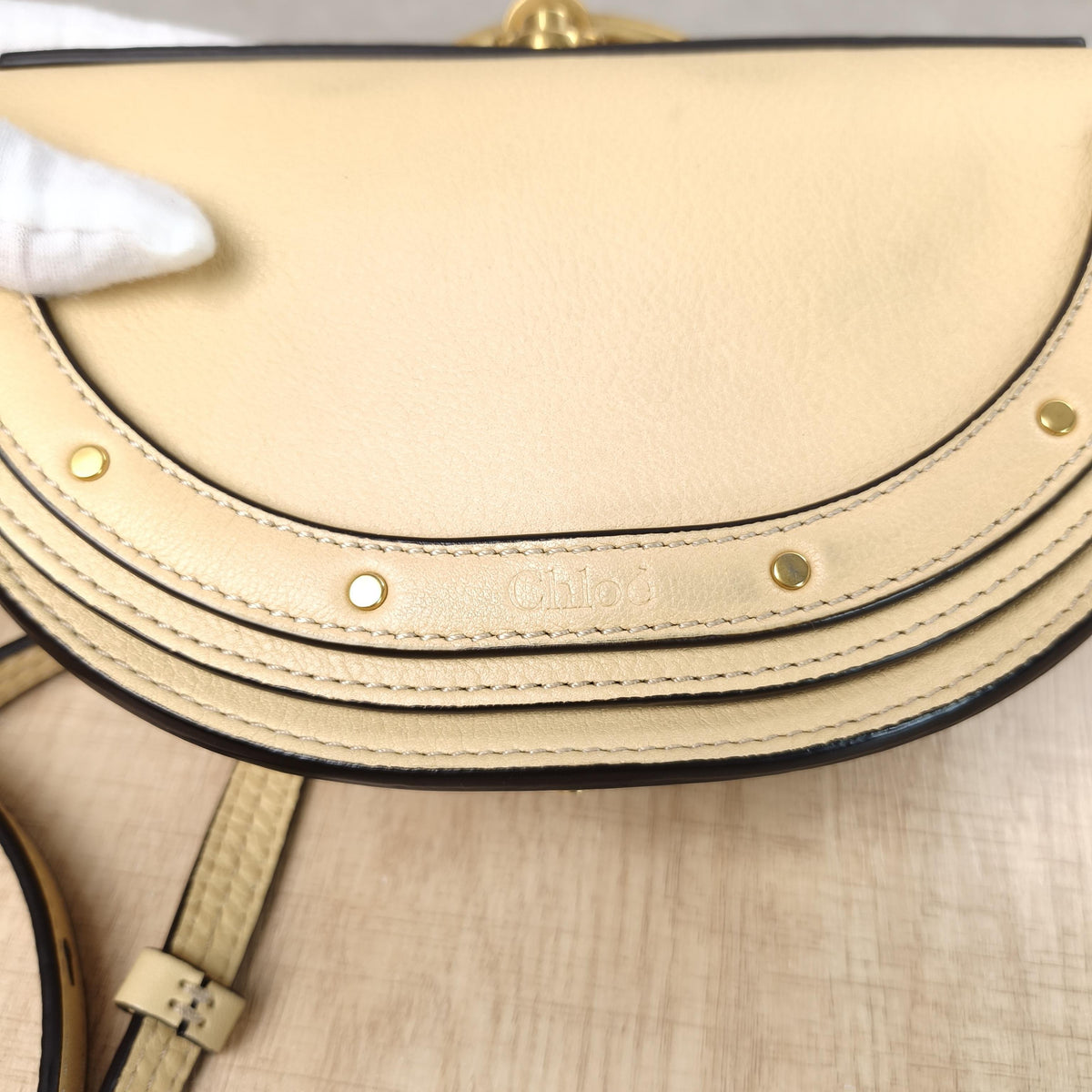 Chloé Nile Yellow Ring Handle Crossbody Bag
