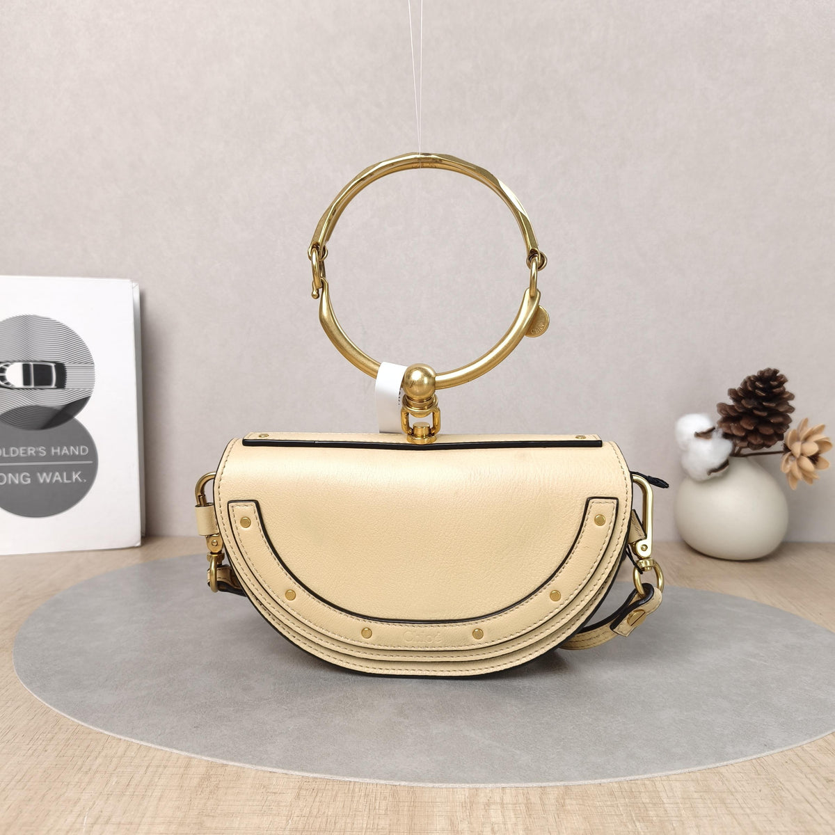 Chloé Nile Yellow Ring Handle Crossbody Bag