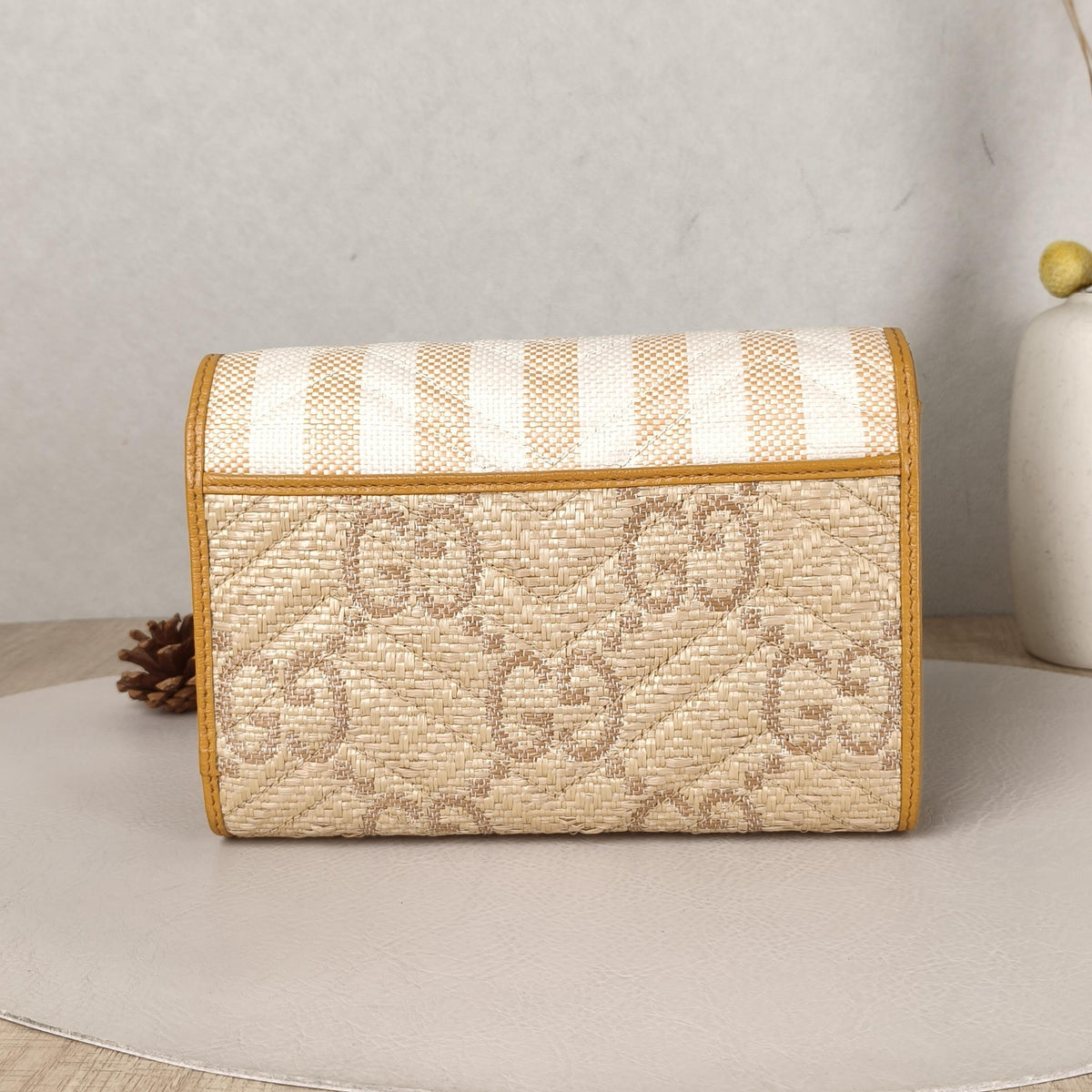 GG Marmont WOC Mini Color block Woven Crossbody Bag