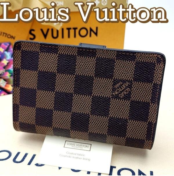 Juliette Wallet Damier Ebene and Red Leather