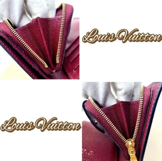 Juliette Wallet Damier Ebene and Red Leather