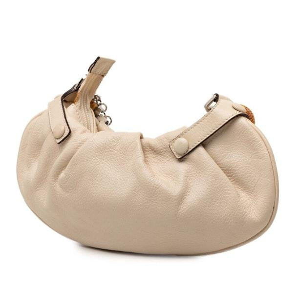 Gancini Chain Shoulder Bag in Beige
