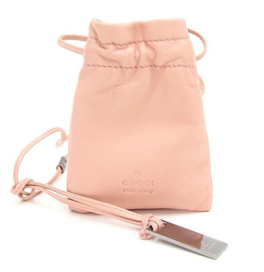 Pre-owned GUCCI Leather Mini Bags Mini Drawstring Pouch in Pink