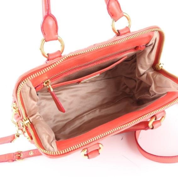 Pre-owned miu miu Lambskin Tote Bags Matelassé 2WAY Handbag Crossbody Bag