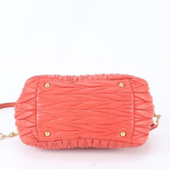 Pre-owned miu miu Lambskin Tote Bags Matelassé 2WAY Handbag Crossbody Bag