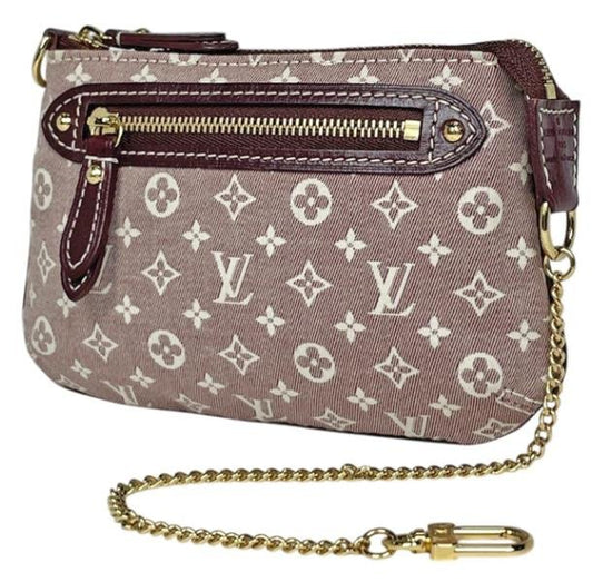 Pre-owned Louis Vuitton Denim Canvas Mini Bags Monogram Idylle Sepia Mini Pouch Accessory Bag Model M62999