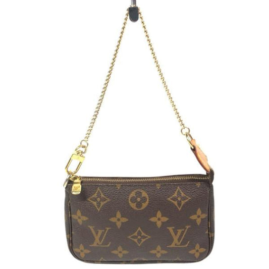 Pre-owned Louis Vuitton Coated Canvas Shoulder Bags Mini Pochette Accessoires Monogram Handbag