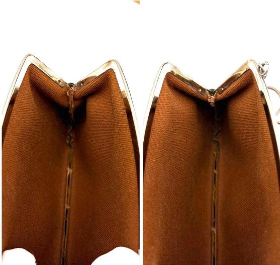 Pre-owned Louis Vuitton Coated Canvas Clutches & Wristlets Vintage Monogram Kiss lock Coin Pouch Accessory Bag