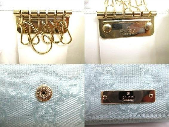 Pre-owned GUCCI coated canvas Small Leather Goods Light Blue GG Supreme Canvas Metal Nameplate Long Wallet